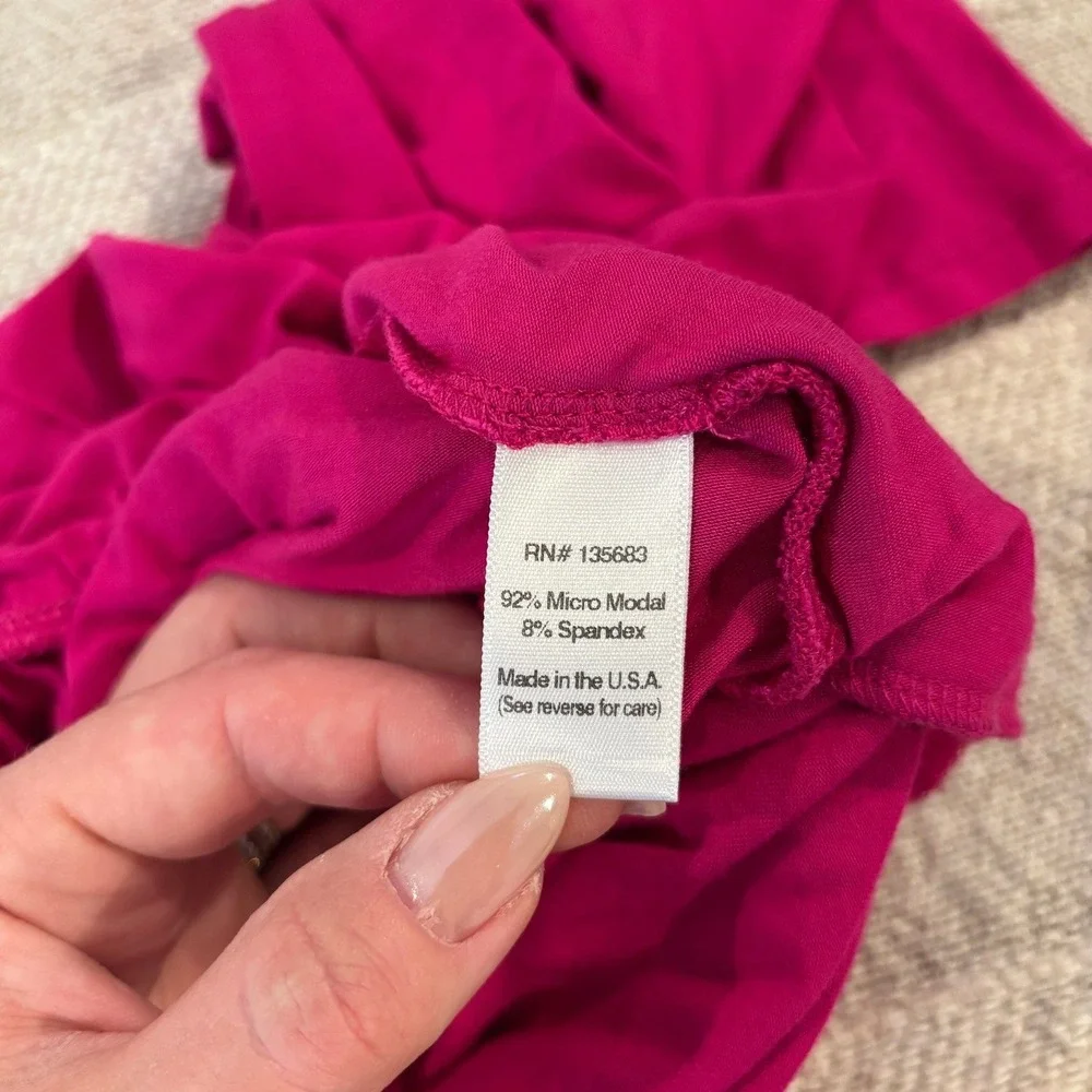 Le Marché by Naked Princess 3/4 Sleeve Wrap Romper Magenta Medium